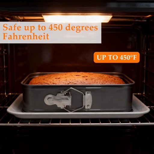 VOSSOT Téglalap Sütőforma 18x6,6cm Rugós Tortaforma Szett Tapadásmentes Sütőedény Szilikon Kaparókkal