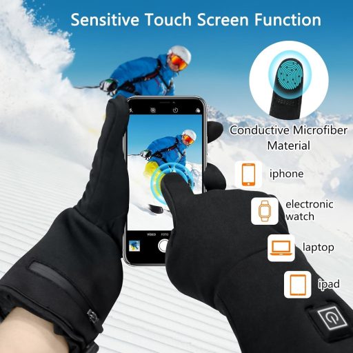 Seenlast Elektromos Fűtött Kesztyű Férfi Női 7.4V Érintőképernyő Vízálló