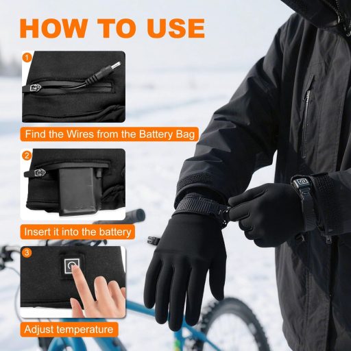 Seenlast Elektromos Fűtött Kesztyű Férfi Női 7.4V Érintőképernyő Vízálló
