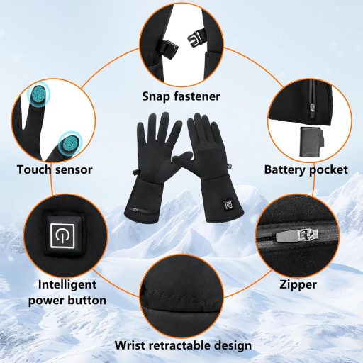 Seenlast Elektromos Fűtött Kesztyű Férfi Női 7.4V Érintőképernyő Vízálló