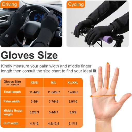 Seenlast Elektromos Fűtött Kesztyű Férfi Női 7.4V Érintőképernyő Vízálló