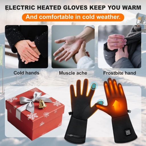 Seenlast Elektromos Fűtött Kesztyű Férfi Női 7.4V Érintőképernyő Vízálló
