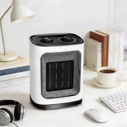 COWSAR Mini Ventilátoros Fűtőtest 1800W Kerámia Három Fokozat Túlmelegedés Védelem