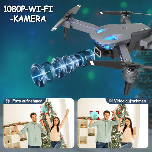 Dronă pliabilă Wipkviey T28 cu cameră 1080p FPV quadcopter pentru începători și adulți