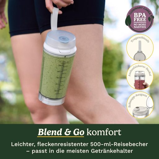 Cuisinart Blast & Go Wireless Mixer USB-C Töltéses Turmixgép 500ml Utazó Pohár