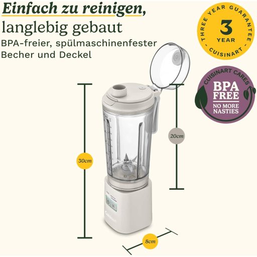 Cuisinart Blast & Go Wireless Mixer USB-C Töltéses Turmixgép 500ml Utazó Pohár