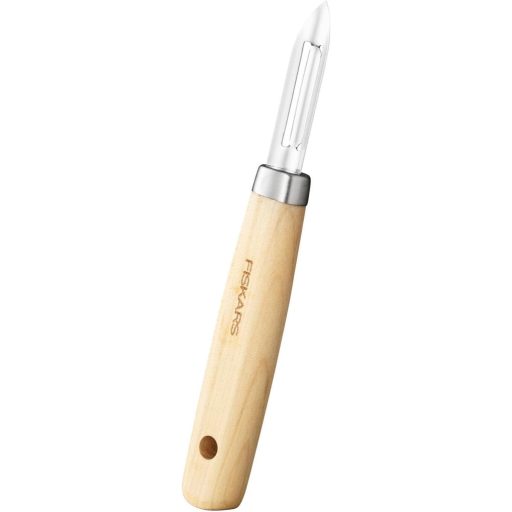 Fiskars Folken rozsdamentes acél gyümölcs- és zöldséghámlózó fa nyéllel