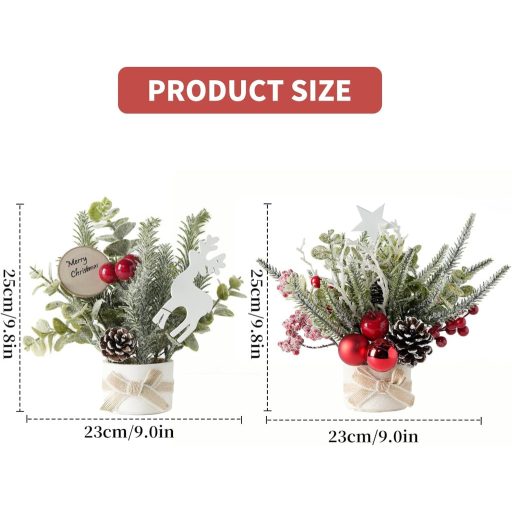 Fangoo 2 db 25x20 cm Karácsonyi Asztali Dekoráció Bogyós Díszítéssel Otthonhoz