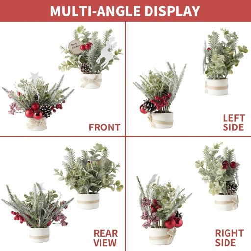 Fangoo 2 db 25x20 cm Karácsonyi Asztali Dekoráció Bogyós Díszítéssel Otthonhoz