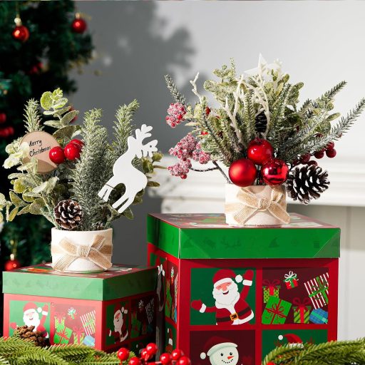 Fangoo 2 db 25x20 cm Karácsonyi Asztali Dekoráció Bogyós Díszítéssel Otthonhoz