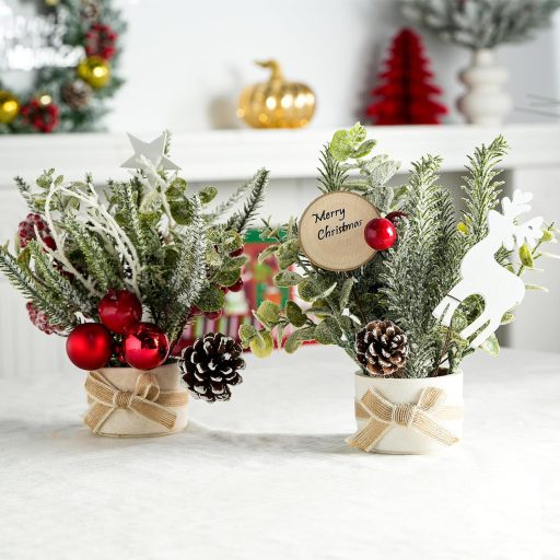 Fangoo 2 db 25x20 cm Karácsonyi Asztali Dekoráció Bogyós Díszítéssel Otthonhoz