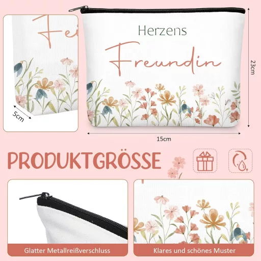 Photect Poklon Set za Žene - Kozmetička Torbica, Gravirani Privjesak za Ključeve, Anđeo