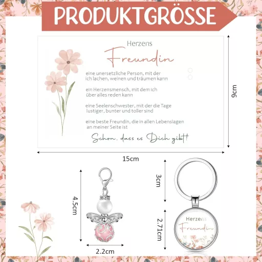 Photect Ajándékszett Nőknek - Kozmetikai Táska, Gravírozott Kulcstartó, Angyalka