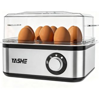   YASHE Tojásfőző Rozsdamentes Acél 8 Tojáshoz Lágy Kemény Főzéshez Mérőpohár