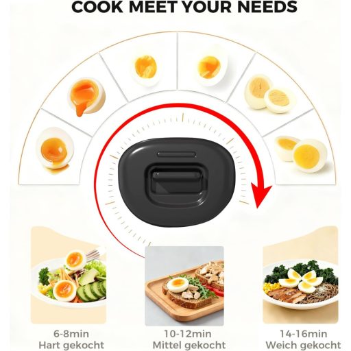 YASHE Elektromos Tojásfőző 7 Tojáshoz Kemény Puha Főzéshez Omlett Készítő