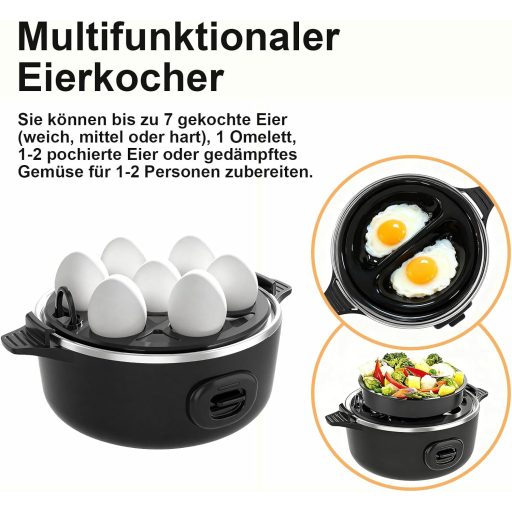 YASHE Elektromos Tojásfőző 7 Tojáshoz Kemény Puha Főzéshez Omlett Készítő