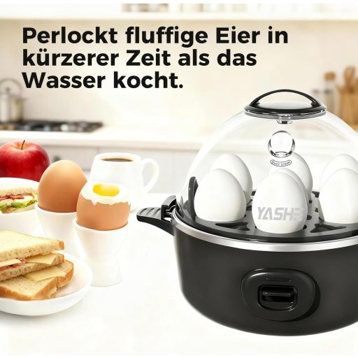 YASHE Elektromos Tojásfőző 7 Tojáshoz Kemény Puha Főzéshez Omlett Készítő