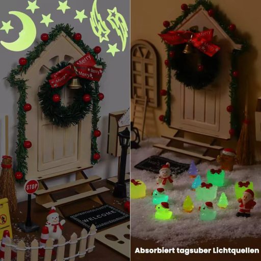 XIMISHOP 78-dielna súprava vianočných škriatkov, stavebnica domčeka pre škriatkov s dekoráciami