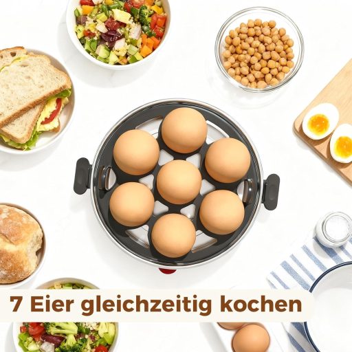 YASHE Elektromos Tojásfőző 7 Tojáshoz Kemény Puha Főzéshez Mérőpohárral