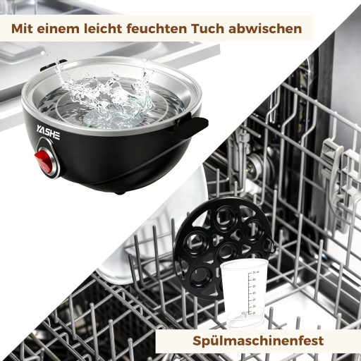 YASHE Elektromos Tojásfőző 7 Tojáshoz Kemény Puha Főzéshez Mérőpohárral