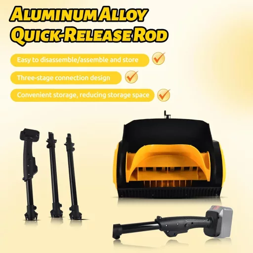 Agrdeed 21V Lopată de zăpadă cu acumulator pentru acumulator Makita, lățime de lucru 28cm, distanță de aruncare 8m