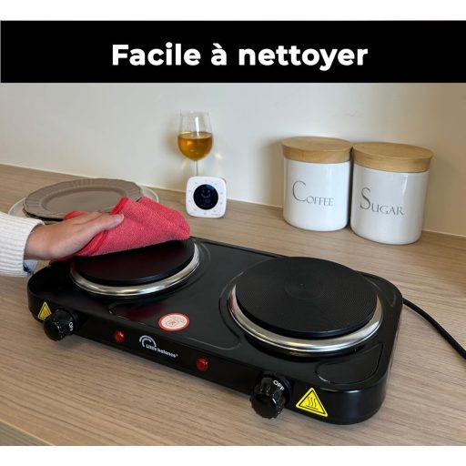 LITTLE BALANCE Vintage Elektromos Dupla Főzőlap 2 Termosztáttal Diákoknak Camping Irodához