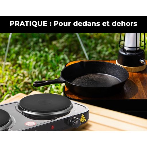 LITTLE BALANCE Vintage Elektromos Dupla Főzőlap 2 Termosztáttal Diákoknak Camping Irodához