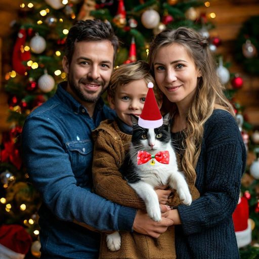 Cerioll 3 darabos karácsonyi jelmez kutyáknak macskáknak - kalap, nyakkendő, köpeny szett