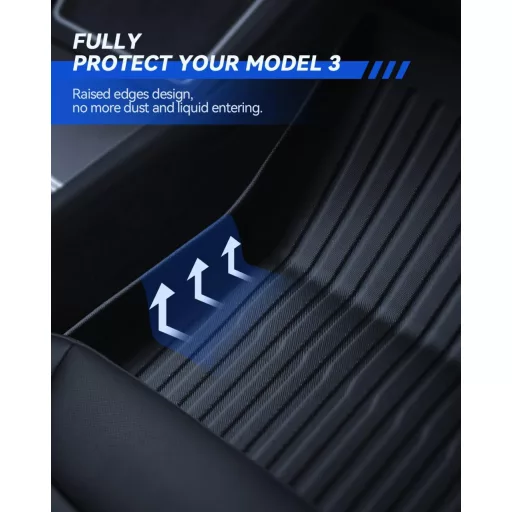 LANTU Tesla Model 3 2024-2026 gumiszőnyeg szett 8 részes TPE vízálló