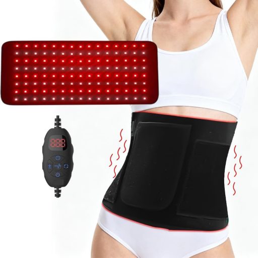 Centură de terapie cu lumină roșie Piashow cu 120 LED-uri, masaj prin vibrații cu 5 trepte, ameliorarea durerii cu infraroșu