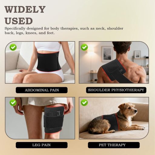 Piashow 120 LED vörös fény terápia öv, 5 fokozatú vibráció masszázs, infravörös fájdalomcsillapítás