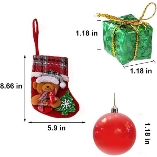 Kiuiom Karácsonyi Dekoráció Szett 4 Darab Zokni Díszítés Baubles Ajándékdoboz
