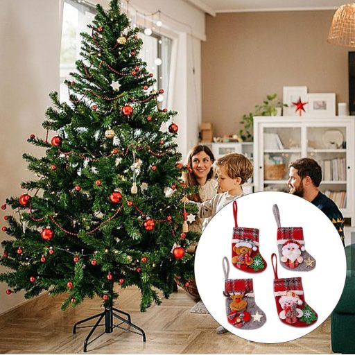 Kiuiom Karácsonyi Dekoráció Szett 4 Darab Zokni Díszítés Baubles Ajándékdoboz