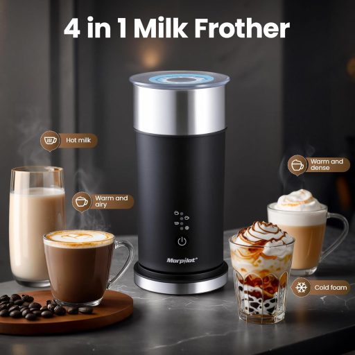 Morpilot 4az1-ben elektromos tejhabosító 240ml rozsdamentes acél