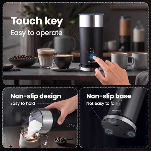 Morpilot 4az1-ben elektromos tejhabosító 240ml rozsdamentes acél