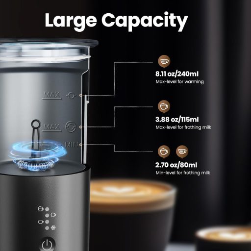 Morpilot 4az1-ben elektromos tejhabosító 240ml rozsdamentes acél