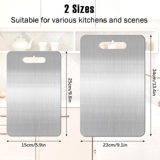 Kazaigou 2 darabos vágódeszka titánium rozsdamentes acél kétoldalas élelmiszer