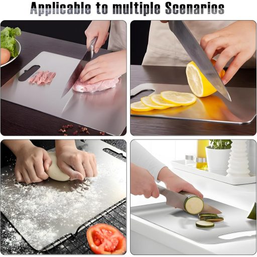 Kazaigou 2 darabos vágódeszka titánium rozsdamentes acél kétoldalas élelmiszer