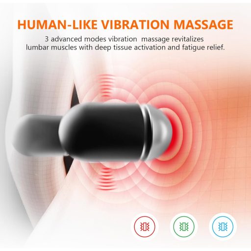 USUIELIGHT Elektromos Lumbális Párna Hővel és Vibrációs Masszázzsal - Ortopédikus Memóriahabos Hátpárna