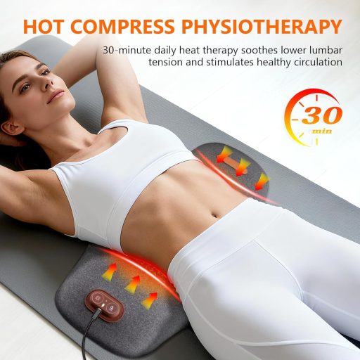 Pernă lombară electrică USUIELIGHT cu căldură și masaj prin vibrații - Pernă de spate ortopedică din spumă cu memorie