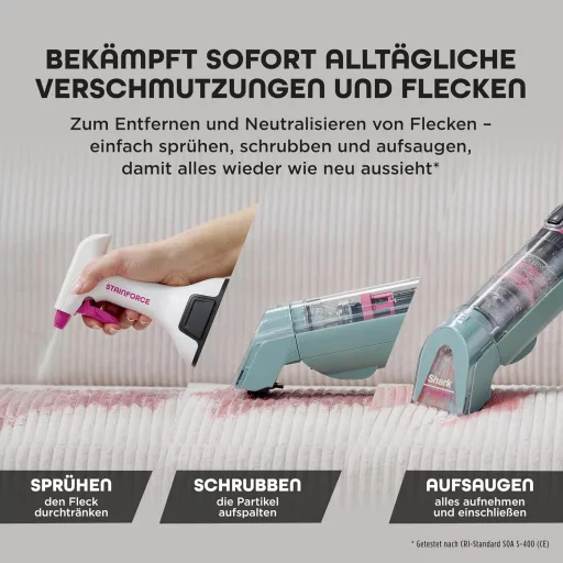 Shark StainForce HX100EUCP Vezeték nélküli szőnyegtisztító folteltávolító készülék kiegészítőkkel