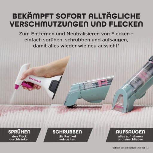 Shark StainForce HX100EUCP Vezeték nélküli szőnyegtisztító folteltávolító készülék kiegészítőkkel