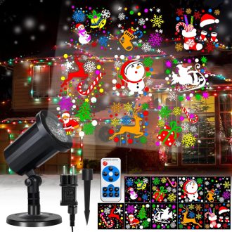   Vianočný projektor CSYY s diaľkovým ovládaním, vodoodolný LED svetelný projektor na vonkajšiu dekoráciu