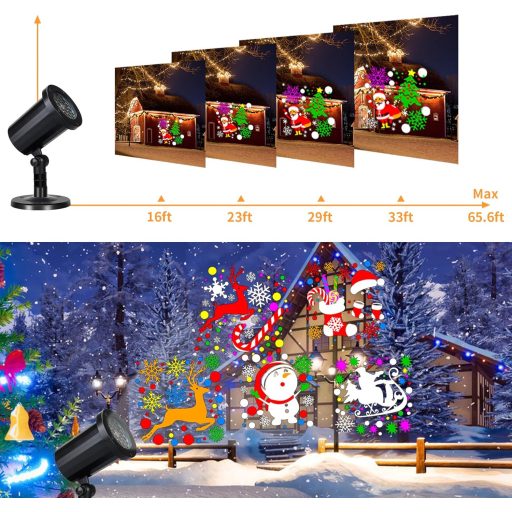 CSYY Karácsonyi Projektor Távirányítóval, Vízálló LED Fényjátékvetítő Kültéri Dekorációhoz