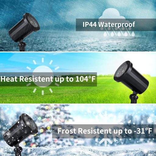 Vianočný projektor CSYY s diaľkovým ovládaním, vodoodolný LED svetelný projektor na vonkajšiu dekoráciu