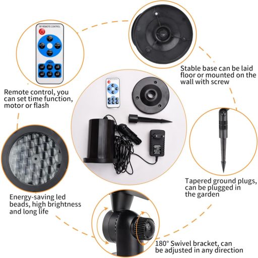 CSYY Karácsonyi Projektor Távirányítóval, Vízálló LED Fényjátékvetítő Kültéri Dekorációhoz