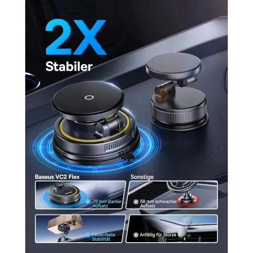 Baseus VC2 Flex Pro 15W MagSafe autós telefontartó vezeték nélküli töltéssel
