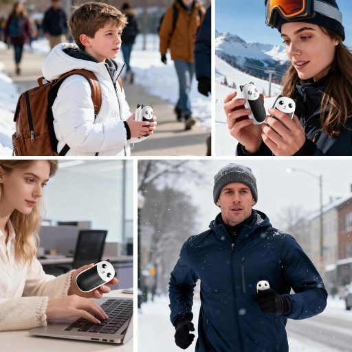 RoserRose 2 buc Încălzitor Electric de Mâini 6000mAh Reîncărcabil 4 Nivele