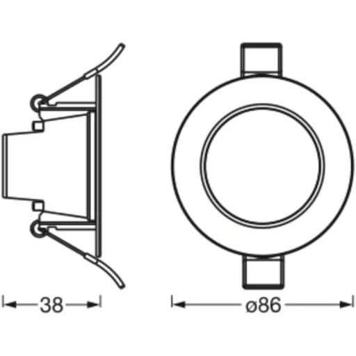 Osram SMART+ RGB+TW LED beépíthető lámpa 86mm WiFi Alexa - 80mm, Round, recess