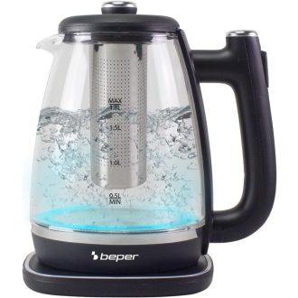   BEPER 1,8L Üveg Vízforraló 2200W Forgatható Talppal és Automatikus Lekapcsolással